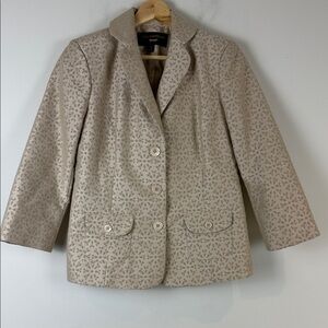 Paul Costelloe Beige Patterned Women's Blazer Size 8